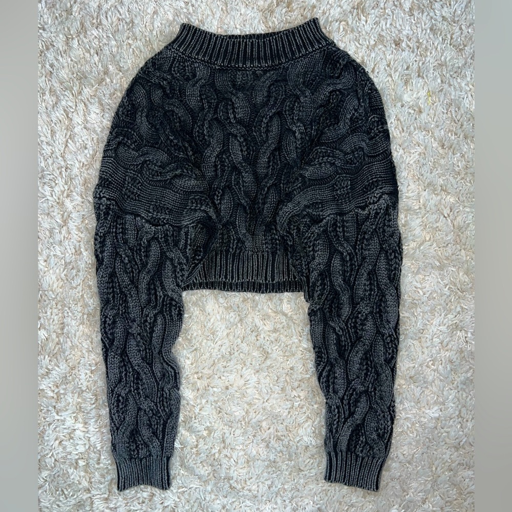 Black Cable Knit Women's Sweater